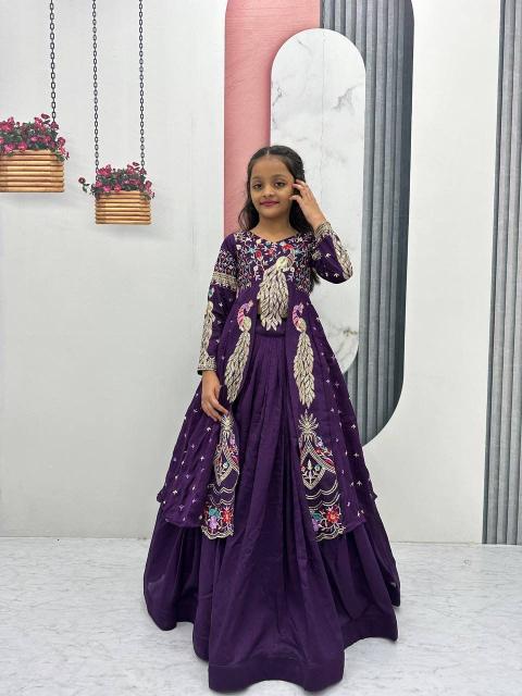 Launching Festival Special Crop Top Pc 528 Vichitra Purple Wholesale kids apparel distributor - wholesale export